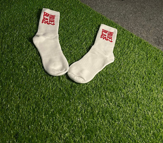MADE2BLAZE-SOCKS (WHITE/RED)